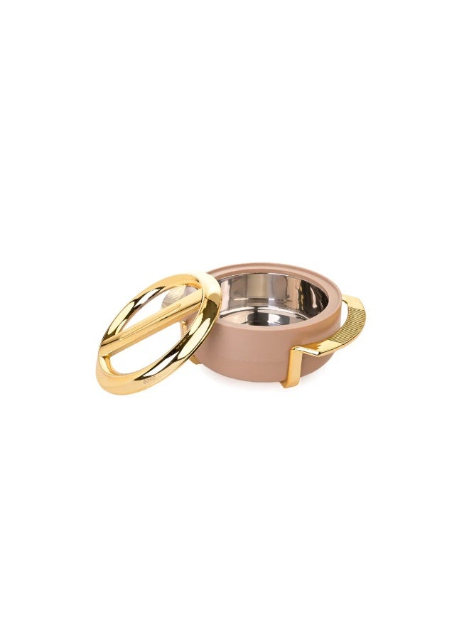 بيلو طقم حافظات طعام بيلو، تصميم بيج ذهبي مع غطاء شفاف، 3 قطع - Image 2